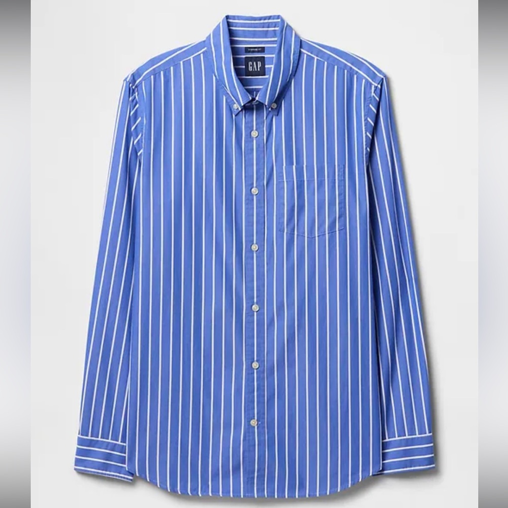 GAP Blue and White Striped Button Down Shirt